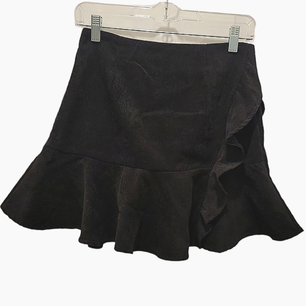 Loveriche Asymmstrical Ruffle Cordeuroy Mini Skirt